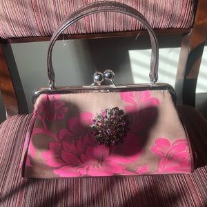Elegant Pink Floral Women's Handbag